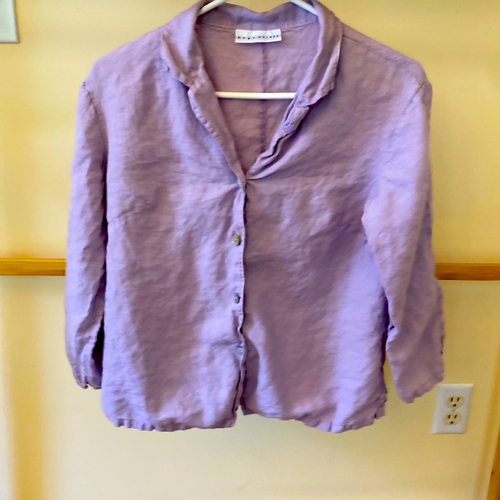 Bryn Walker purple linen boho shirt